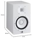 Yamaha HS7 - PA, monitor de estudio autoamplificado para DJs, productores y artistas, en blanco - 3