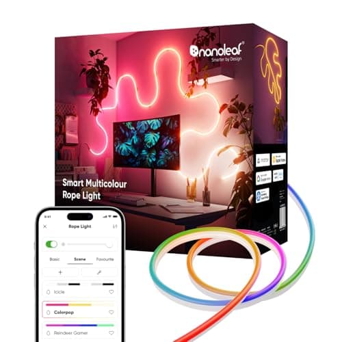 Nanoleaf Matte Neon Rope Strip 5 m, WiFi Flexible LED Strip, Music & Screen Sync, Dynamic Scenes in App, Voice Control (Works with Alexa, Apple, Google)
