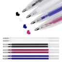 BUZIFU Marcadores de Costura Boligrafos Borrable Tela 12 Recambios y 4 Carcasas Vacías Bolígrafos para Costura Rotuladores Borrables para Tela,Borra con el Calor de la Plancha(Negro/Blanco/Azul/Rojo) - 1