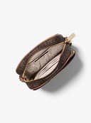 Michael Kors Jet Set Travel Signature - Bolsa bandolera de viaje de PVC con logotipo mediano, Marrón, Medium - 4