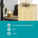 EGLO Tischlampe Prestwick 2, Deko Tischleuchte, Nachttischlampe Würfel aus Holz in Natur, FSC100HB, Tisch Lampe für Wohnzimmer und Schlafzimmer, E27 Fassung - 5