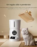 Faroro 4L Distributore Automatico Cibo Gatti, Dispenser Cibo Gatti e Cani con Ciotola in Acciaio Inox, Funzione Timer, Da 1 a 6 Pasti al Giorno - 7
