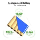 18.5V 4000mAh Ersatz Li-ion Akku für Husqvarna Automower 310, 315, 420, 430X, 440, 450X, für Gardena Sileno R100Li, R130Li, R160Li, Rasenmäherroboter Akku für 584 82 28-01, 589 58 62-01 - 2