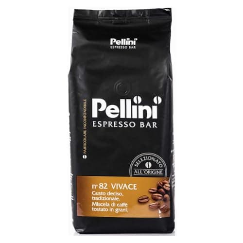 Pellini N.82 Vivace, Café en Grano para Espresso 1 kg, Mezcla Clásica de Arábica y Robusta de Sabor Intenso y Equilibrado, Tueste Medio