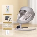 BEBE2LUXE ALPHA, Sdraietta dondolo automatico per neonato fino a 9 kg, Altalena Eletrica con Melodie, Telecomando, touch screen LED, Regolazione dello schienale, Timer, silenzioso - 8