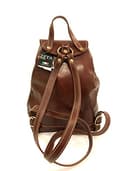 Zaino in Vera Pelle Made in Italy Vintage Borsa Donna Zeta Marrone MainApps - 3