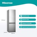 Hisense RB329N4ACE Frigorifero Combinato a libera installazione, Total No frost con ventilazione multiflow, Inox Look, Altezza 180 cm, capacità netta 255 L - 3