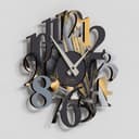 Giallobus - Reloj premium - Carved - Madera de MDF - Premium 60x60cm - 20 - Gold Marble - Artesano Made in Italy - Silencioso - Idea de regalo - Doble nivel moderno - 2