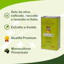 Le Fascine Olio Extravergine d'Oliva Provenzale Biologico 100% Italiano Prodotto da mono cultivar Provenzale (Latta da 3 Litri) - 2