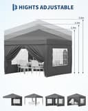 Aptliton 3x3m Pop Up Gazebo with 4 Sidewalls, Waterproof Outdoor Gazebo UPF 50+ with 4 Stakes, 4 Ropes, 4 Sandbags & Carry Bag for Patio, Camping, Market & Outdoor Activities, Grey - 2