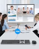 OMOTON Tastatur Maus Set Kabellose für MacBook Air/MacBook Pro/iMac/iMac Pro/Mac mini, Bluetooth Funktastatur QWERTZ mit Maus Wiederaufladbar, Multi-Gerät, Ergonomisch, Leises Tippen, DE Layout - 8