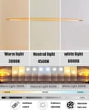 LED Wood Pendant Lamp Dining Table Pendant Lamp, Dimmable Modern Pendant Lamp Wood With Remote Control, Modern Straight Design Living Room Lamp Hanging For Kitchen Office Dining Room (Wood, 150 cm) - 3