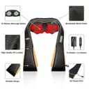 cotsoco Neck Massager, Shiatsu Neck and Back Massager with Heat for Pain Relief, Deep Tissue 3D Kneading Massage Pillow, Relaxation Gifts for Men and Women, Gifts for Dad, Elderly,Wife（Orange） - 3