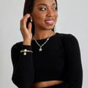 LUXENTER Pulsera de Circonita Brillante acabada en oro amarillo de 18K - Flor - 3