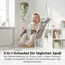 Tulano Hop 40 3in1 Babyschaukel – Mitwachsend durch Sitz- und Liegefunktion – 5-Punkt Sicherheitsgurt – Wendekissen – Ideal für Zuhause und draußen – Belastbar bis 60 kg – 6–36 Monate – Grau - 4