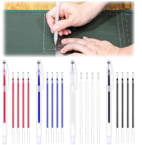 Rotulador Textil, Rotuladores Tela, Para Telas En 4 Colores Diferentes, Boli tela borrable plancha, Marcadores de Costura Borrables con Calor, Incluye Bolígrafos Vacíos y Recargas (24)