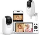 momcozy BM04 Baby Monitor con 2 Telecamere WiFi, 1080P FHD 5 Pollici, Batteria 5000mAh, Controllo via App e Monitor, Zoom 4X, Audio Bidirezionale, Visione Notturna, Zona di Sicurezza - 1