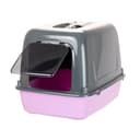 Ferplast Katzenklo, Katzentoilette mit Deckel, 2 geruchshemmende Aktivkohlefilter, abgedunkelte Schwingtür, 36 x 47 x h 35 cm, Clear CAT 10 Haustiertoilette - 10