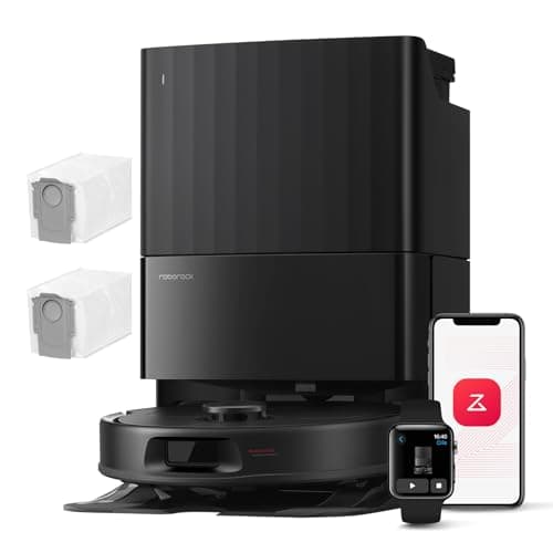 roborock QV 35A Set Robot Aspirapolvere, Antigroviglio, 8000Pa, Panno Sollevabile, Autolavaggio, Asciugatura ad Aria, Stazione Tutto in Uno, Evitare Ostacoli, Strategie di Pulizia dei Tappeti, Nero