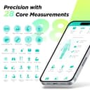 Bilancia pesapersone digitale Runstar, Bilancia smart 8 elettrodi peso corporeo e grasso, BMI, massa muscolare, 28 misurazioni composizione corporea, LCD TFT a colori con maniglia retrattile - 4