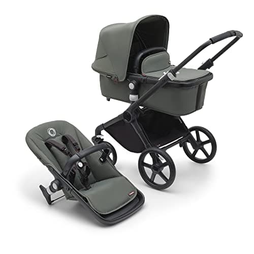 Bugaboo Fox Cub Kinderwagen für jedes Gelände, leichter und stabiler Kinderwagen, strapazierfähiges Design und extragroßes Sonnendach, einteilig und selbststehend faltbar, Forest Green