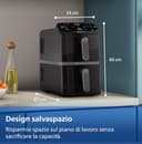 Philips Airfryer Serie 4000, Friggitrice ad Aria Doppio cestello Verticale da 10L, Tecnologia RapidAir, Funzione Sync, Rivestimento in ceramica no PFAS, Finestre, 45% più piccola (NA460/00) - 4