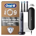 Oral-B iO 9 Cepillo De Dientes Eléctrico Negro, 3 Cabezales, 1 Estuche Cargador De Viaje, 7 Modos De Cepillado Con Blanqueamiento Dental, Sensor De Presión, Diseñado Por Braun - 1