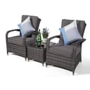 Giardino Arizona 2 Seat Garden Lounge Chair Set with Table & Outdoor Furniture Cover Patio Conservatory Furniture (Assembled) (Grey) - 6