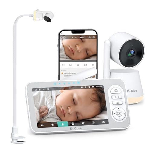 Dr.Care LumiView Plus Monitor Bebé WiFi con Clip – Pantalla 5.5", Cámara 2K, Modo Privacidad, Batería 5000mAh, Luz RGB, Alertas Llanto y Movimiento (1 Cámara + 1 Monitor + 1 Soporte Clip)