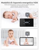 GHB Baby Monitor Video e Audio 5", Telecamera Neonato con Schermo IPS 5000mAh, Visione Notturna, Sensore di Temperatura, VOX, Ninnananna - 5