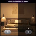 Philips Hue Essential Smart LED GU10 Spotlight Bulb, White and Color Ambiance, 4.7W, 2200K-6500K, 345 Lumens, Dimmable, Works with Alexa, Google Assistant, and Apple Home, 4 Pack - 4