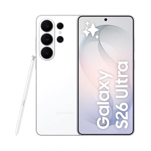 Samsung Galaxy S26 Ultra, 512GB, Smartphone con Galaxy AI, Cámara 200MP, 12GB RAM, Batería 5000mAh, Garantía del Fabricante 3 Años+1 Año Extra, Color Blanco (Versión Española)
