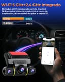 Volam 360° 4 Canales Dashcam Delantera y Trasera, 5GHz WiFi & App Dash CAM Coche, Camara Coche Grabadora con Tarjeta 128 GB, Visión Nocturna IR, 24H Modo Aparcamiento con Kit de Cableado Gratis - 4