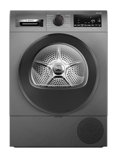 Bosch WQG243DR10 Series 6, Heat Pump Dryer 9 kg, Extra Short Drying Program, Half Load Option, Auto Dry, Easy Clean Filter, Sensitive Drying System, Drum Reverse, Interior Lighting, Grey