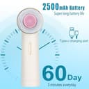 MYCARBON Cepillo Limpiador Facial Eléctrico 2500 mAh Recargable Masajeador Eléctrico Limpiador 2 Modos 360° Rotación Cepillo Facial 2 Velocidades 2 Repuesto IPX7 Impermeable FCD4 Rosa - 4