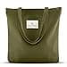 Emma Jonasson Women's Large Shopper Bag with Zip - Jute Bag with Inner Pocket - Esthetic Tote Bag Women - Bags Women's Large Fabric Bag for Shopping Work University School, Green Small, M - 1