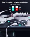 INIU Cavo di collegamento VR Premium da 4,9 m con ricarica, USB 3.0 compatibile con Meta Quest 3s, Oculus Quest 3/2/Pro, Pico 4, PC VR e Steam VR, perfetto accessorio per realtà virtuale bianca - 4