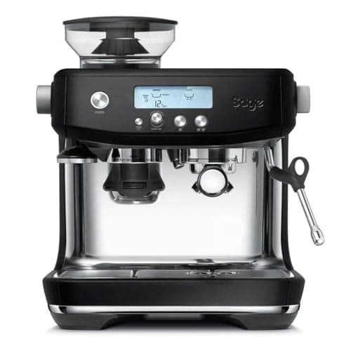Sage - The Barista Pro - Kaffeemaschine mit manuellem Milchaufschäumer & integriertem Kegelmahlwerk - 30 Mahlgradeinstellungen, 1650 Watt - Inkl. Milchkännchen und Tamper - Schwarzer Trüffel