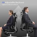 FLEXISPOT Ergonomischer Bürostuhl Schreibtischstuhl mit Fußstütze, 3D-Armlehnen, 3D-Kopfstütze, 5D-Rückenlehne, Atmungsaktiver Sitz Belastbar bis 136 kg Arbeitsstuhl, ErgoX, Schwarz - 8