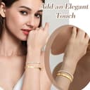 LACHT 2 Stück Armband Damen Gold-17 Cm Kristallen Tennis Armband 6Mm Breit Cubic Zirkonia Armreif Für Frauen, Wasserfester Tennisarmband Mit Edelstahl Armbänder Set Geschenke Für Damen - 5