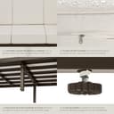 tectake® Conjunto Jardín Exterior de Acero, Sillones Terraza con Acolchado Grueso, Sillas Jardín con Pies Ajustables, Muebles Jardín Exterior, Fundas Repelentes al Agua, Sofás para Jardín - 3 plazas - 6