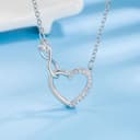 HinDaLi Collana Cuore Infinito Argento 925 per Donna Bambina Ragazza Simbolo Infinity Cuore Ciondolo Catena Collana da Donna Argento Zirconi Punto Luce Infinito Pendente Choker Brillantini - 3