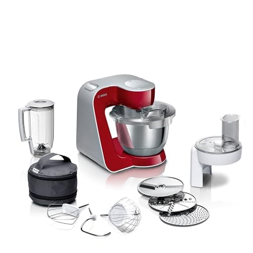 Bosch MUM5 CreationLine - Robot de cocina, potencia de 1000 W, 7 velocidades + función Pulse, color rojo