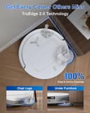 ECOVACS DEEBOT T50 PRO OMNI Robot Vacuum,Extend Side Brush and Mop, 15,000Pa, AIVI 3D 3.0, Auto Cleaning Solution Adding, 75℃ Hot Water Mop Washing, Hot Air-Drying, Ultra-thin 81mm, White - 3