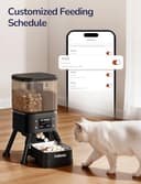 Automatic Cat Feeder Dual Hopper, PalNests 5G/2.4G Smart WIFI Dry Food Auto Dispenser with Timer, 4L Auto Pet Feeder - Customize Feeding Schedule with Stainless Steel Bowl, Contains Desiccant - 4