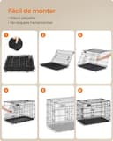 Feandrea Jaula para Perros Plegable con 2 Puertas, Bandeja Extraíble, 136 x 79 x 84 cm, XXXL, Negro PPD054B01 - 5