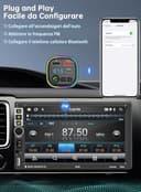 Trasmettitore FM Bluetooth 5.3 per Auto, Adattatore Audio Radio, QC3.0 Wireless Kit MP3, 2 porte USB e 1 Type-c, Chiamata Vivavoce, Supporta USB/TF/micro SD - 6