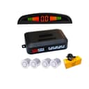 Aiuphing sensores aparcamiento coche, universal 4 sensores asistentes de aparcamiento con pantalla de color LED, kit de alarma de audio de marcha atrás (Plata) - 1