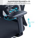 Ticova Silla de Oficina Ergonómica - Silla Escritorio Respaldo Alto con Soporte Lumbar Ajustable, Reposacabezas y Reposabrazos 3D - 130°Silla de Computadora Silla de Malla Mecedora - 6