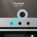Hisense BI62120AX - Forno multifunzione, 3 manopole Push Pull, cavità 61l, 7 funzioni, AcquaClean, 2 vetri, funzione pizza 250°, classe A, inox, Basico - 5
